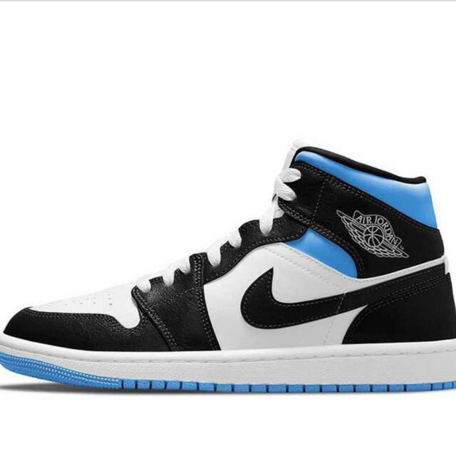 NIKE AJ1 MID BLACK/UNIVERSITY BLUE