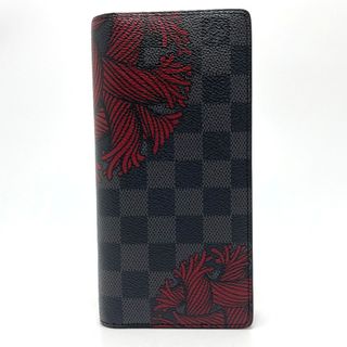 ルイヴィトン(LOUIS VUITTON)のルイヴィトン LOUIS VUITTON ポルトフォイユ ブラザ クリストファーネメス N41676 ダミエグラフィット 二つ折り 長財布 ダミエグラフィットキャンバス ブラック×グレー 未使用(長財布)