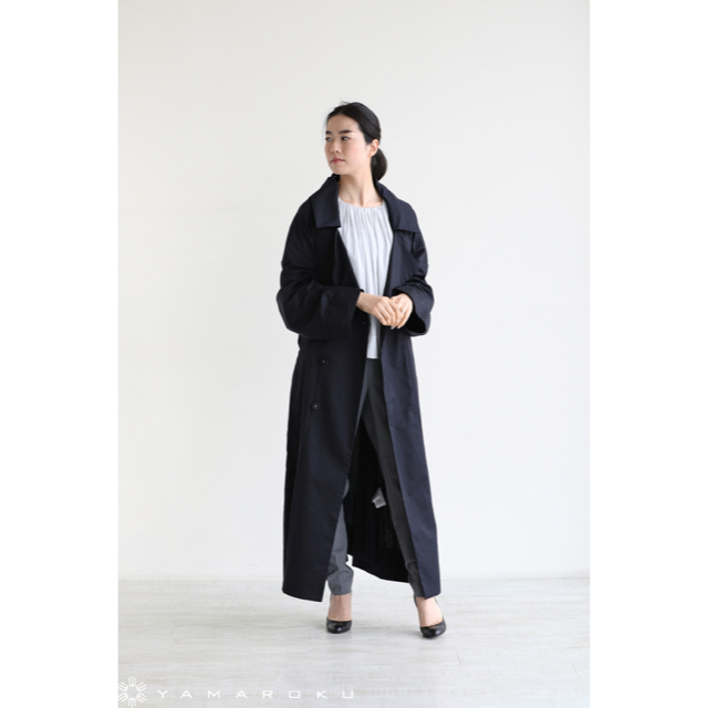 レディースmame kurogouchi cotton hemp coat navy - vanessamondin.com.br