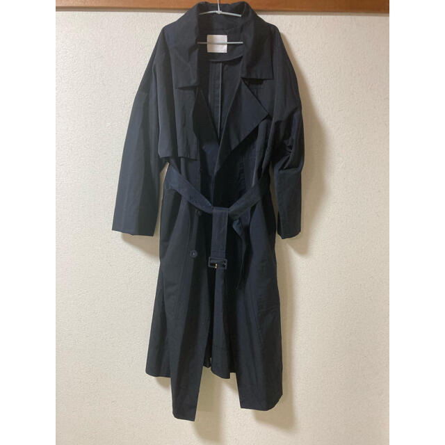 mame kurogouchi cotton hemp coat navy