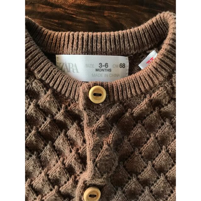 ZARA KIDS(ザラキッズ)のZARA baby kids ザラベビー　ブラウン　カーディガン キッズ/ベビー/マタニティのベビー服(~85cm)(カーディガン/ボレロ)の商品写真