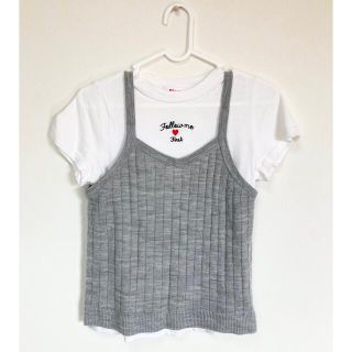 イングファースト(INGNI First)のイングファースト ☆Tシャツ カットソー グレー ホワイト(Tシャツ/カットソー)