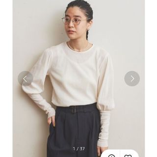 フィグロンドン(fig London)のfigLondon cotton tulle puff BL ホワイト(シャツ/ブラウス(長袖/七分))