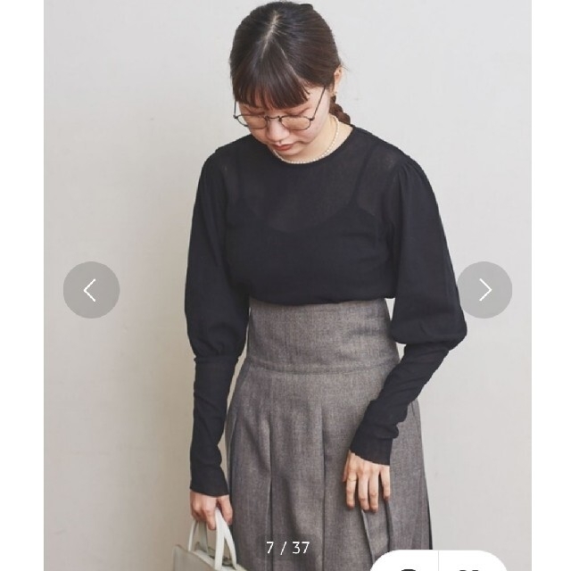 fig London(フィグロンドン)のfigLondon cotton tulle puff BL ブラック レディースのトップス(シャツ/ブラウス(長袖/七分))の商品写真