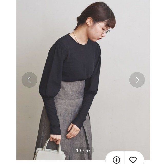 fig London(フィグロンドン)のfigLondon cotton tulle puff BL ブラック レディースのトップス(シャツ/ブラウス(長袖/七分))の商品写真