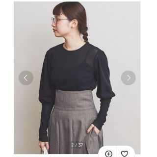 フィグロンドン(fig London)のfigLondon cotton tulle puff BL ブラック(シャツ/ブラウス(長袖/七分))