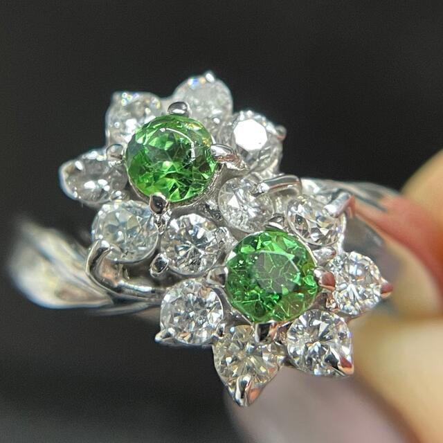 K18WGグロッシュラライトガーネットリング0.38ct レディースのアクセサリー(リング(指輪))の商品写真