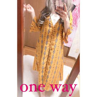 ワンウェイ(one*way)の4435.one way 総柄 ロングシャツ 羽織り (シャツ/ブラウス(長袖/七分))