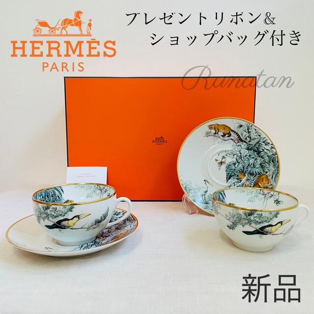 HERMES エルメス 赤道直下のスケッチ モーニングカップ＆ソーサー