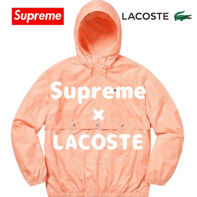 Supreme(シュプリーム)のSupreme / LACOSTE Nylon Anorak pink 【新品】 メンズのジャケット/アウター(ナイロンジャケット)の商品写真