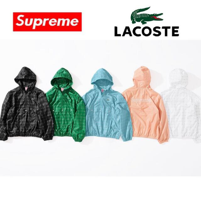 Supreme(シュプリーム)のSupreme / LACOSTE Nylon Anorak pink 【新品】 メンズのジャケット/アウター(ナイロンジャケット)の商品写真