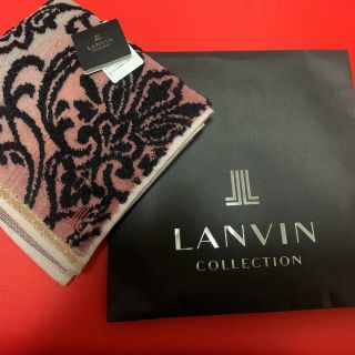 ランバンコレクション(LANVIN COLLECTION)のランバン　タオルハンカチ　紙袋付き　新品(ハンカチ)