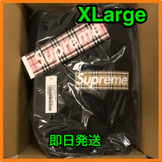 シュプリーム(Supreme)のsupreme Burberry Box Logo hooded 黒 XL(パーカー)