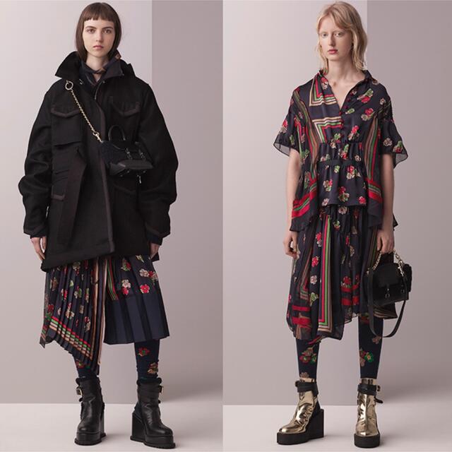 sacai - 極美品 サカイ 小花柄プリーツスカート 巻きスカートの sacai - 極美品 サカイ 小花柄プリーツスカート 巻きスカートの