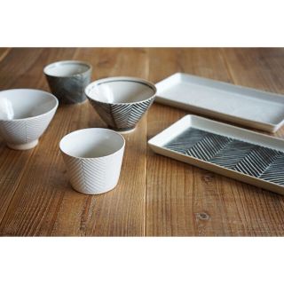 ハサミ(HASAMI)のaiyu ORIME 波佐見焼 ヘリンボーン 茶碗 2個セット(食器)