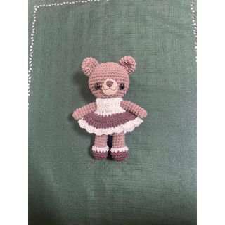 癒しのあみぐるみ　靴を履いたくまちゃん　ハンドメイド(あみぐるみ)