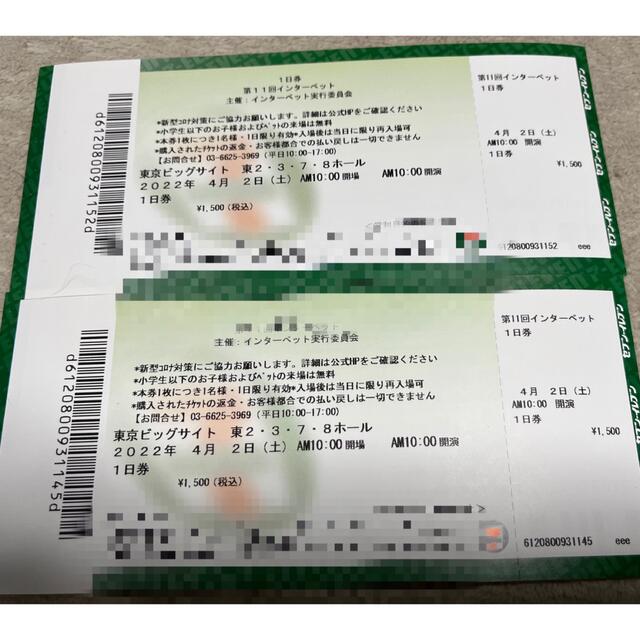 インターペット1日券 2022/4/2 2枚 チケットのイベント(その他)の商品写真