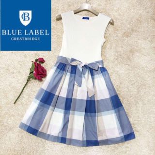 ブルーレーベルクレストブリッジ(BLUE LABEL CRESTBRIDGE)のブルーレーベルクレストブリッジ♡クレストブリッジチェックドッキング ワンピース(ひざ丈ワンピース)