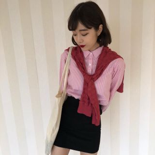 マックレガー(McGREGOR)のPink stripe shirt(シャツ/ブラウス(長袖/七分))