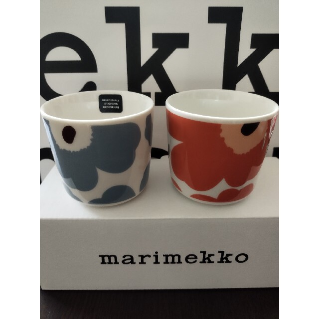 marimekko(マリメッコ)のMarimekko　マリメッコ　ラテマグ　コーヒーカップ　ブルーグレー インテリア/住まい/日用品のキッチン/食器(グラス/カップ)の商品写真