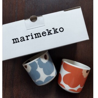 マリメッコ(marimekko)のMarimekko　マリメッコ　ラテマグ　コーヒーカップ　ブルーグレー(グラス/カップ)