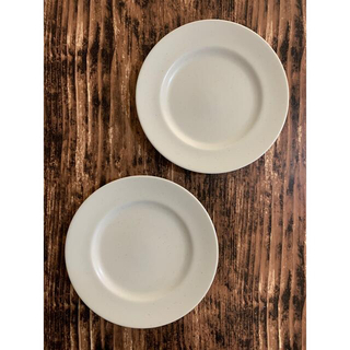 リムラウンド皿 ホワイト中皿2枚 美濃焼オシャレ 丸皿 陶磁器 副菜皿デザート皿(食器)