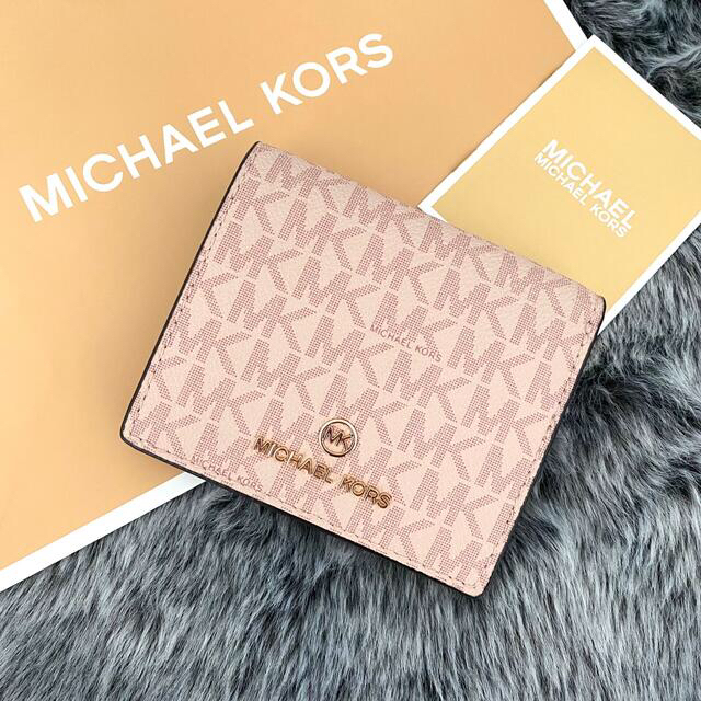 《新品》MICHAEL KORS ピンク シグネチャー レザー 折り財布