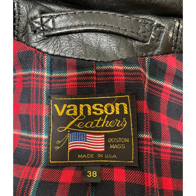 VANSON(バンソン)のvanson c2 ライダースジャケット 黒 サイズ38 タロン　ビンテージ メンズのジャケット/アウター(ライダースジャケット)の商品写真