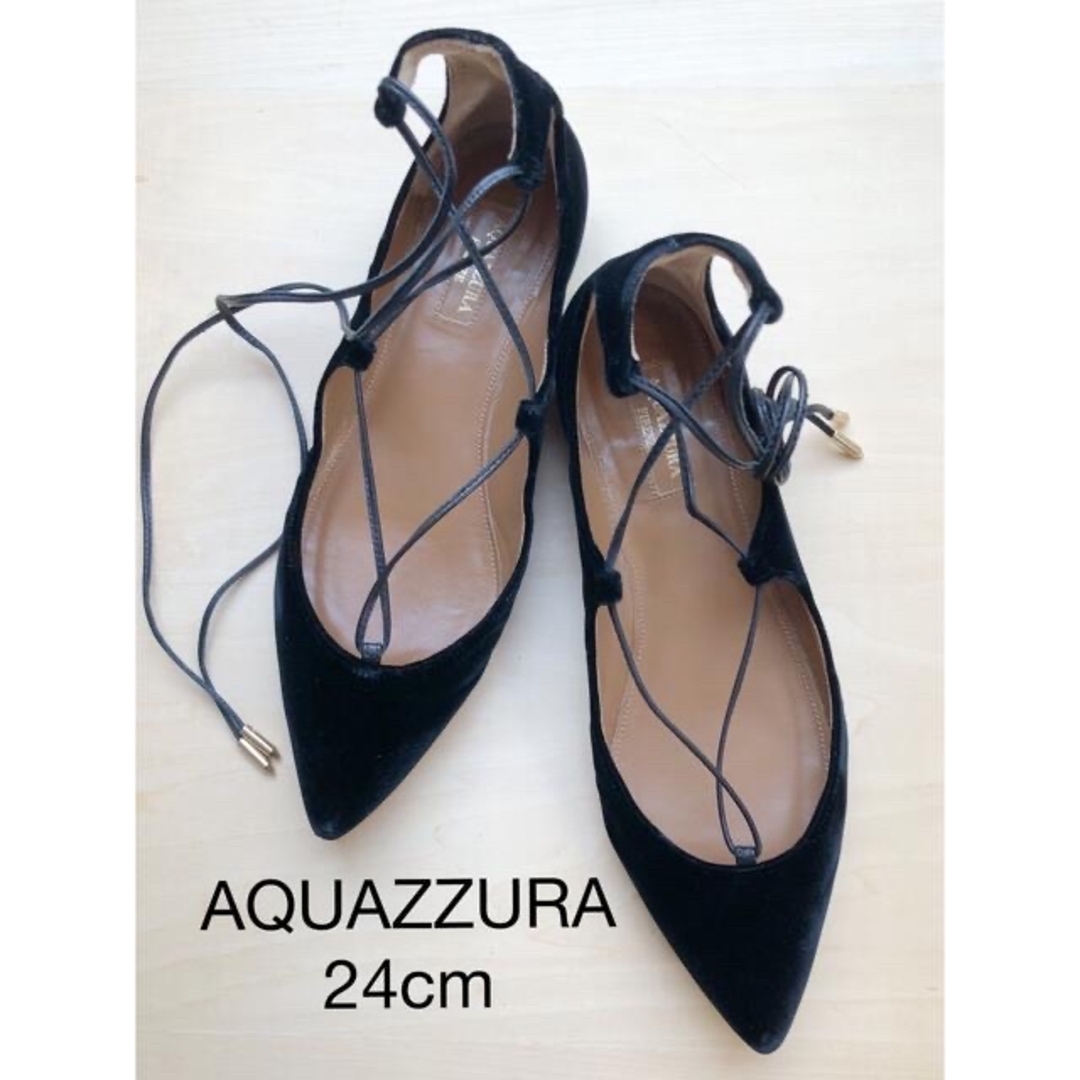 Aquazzura(アクアズーラ)のアクアズーラ AQUAZZURAレースアップ　フラットパンプス　 レディースの靴/シューズ(バレエシューズ)の商品写真