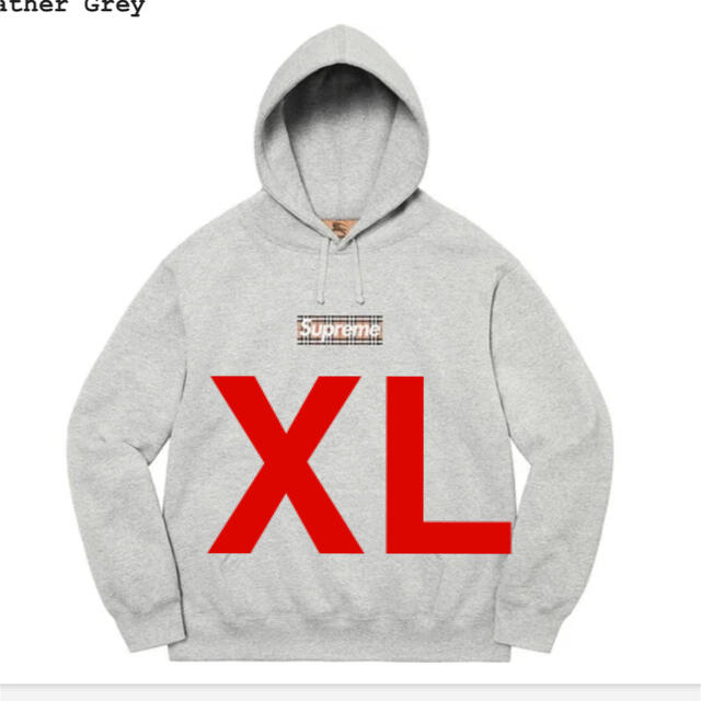 Supreme(シュプリーム)のSupreme Burberry Box Logo Hooded XL Grey メンズのトップス(パーカー)の商品写真