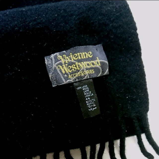 Vivienne Westwood - 【ヴィヴィアン ウエストウッド】ブラック ウール マフラー＊ロゴの通販 by Hachi.'s