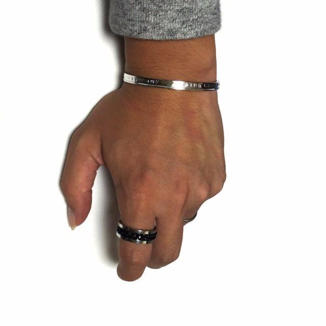 【送料無料】【22号】喜平チェーンチタンリング　ブラック　指輪 メンズのアクセサリー(リング(指輪))の商品写真