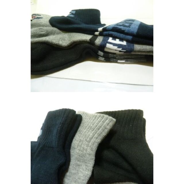 CONVERSE(コンバース)のコ）3P（25-27　黒紺灰）福助製 コンバース★靴下 ショートソックス 綿混 メンズのレッグウェア(ソックス)の商品写真