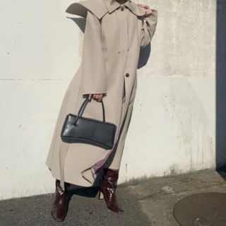 フレイアイディー ケープステンカラーツイルリバーコート ベージュ 1