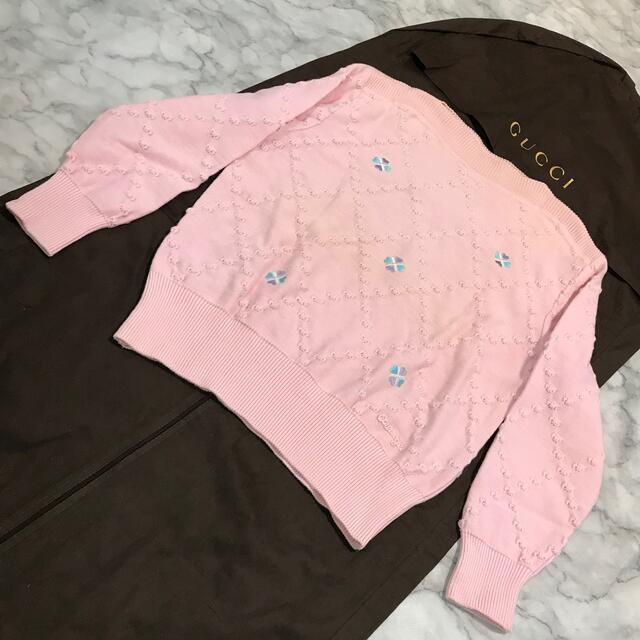 Courreges(クレージュ)の80s   レトロ　クレージュ　春セーター   刺繍　桜色ニット ゆったり レディースのトップス(ニット/セーター)の商品写真