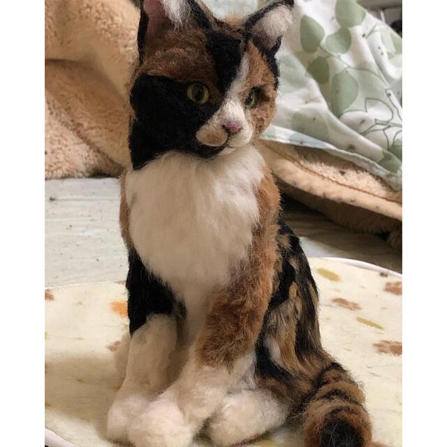 羊毛フェルト 三毛猫 日本猫 オーダー受け付け 羊毛フェルト 三毛猫 日本猫 オーダー受け付け