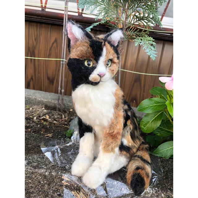 羊毛フェルト 三毛猫 日本猫 オーダー受け付け 羊毛フェルト 三毛猫 日本猫 オーダー受け付け