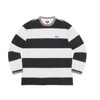 シュプリーム(Supreme)の19FW Supreme printed stripe L/S ボーダー 白黒(Tシャツ/カットソー(七分/長袖))