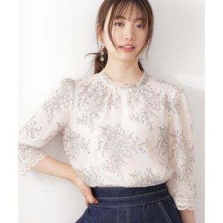 プロポーションボディドレッシング(PROPORTION BODY DRESSING)のプロポーションボディドレッシング 配色レースバックリボンブラウス(シャツ/ブラウス(長袖/七分))