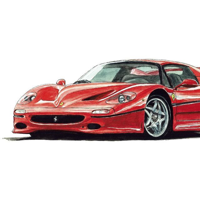 Ferrari - GC-668テスタロッサ/F50限定版画サイン有額装済作家平右ヱ門 ...