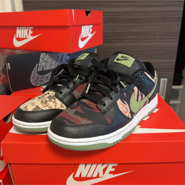 メンズNIKE DUNK LOW SE BLACK MULTI CAMO 27.5cm