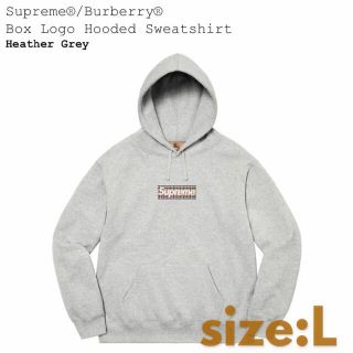 シュプリーム(Supreme)のL送込!! Supreme×Burberry BoxLogoパーカー灰(パーカー)