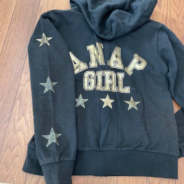 ANAP(アナップ)のANAPゴールドパーカー キッズ/ベビー/マタニティのキッズ服女の子用(90cm~)(ジャケット/上着)の商品写真