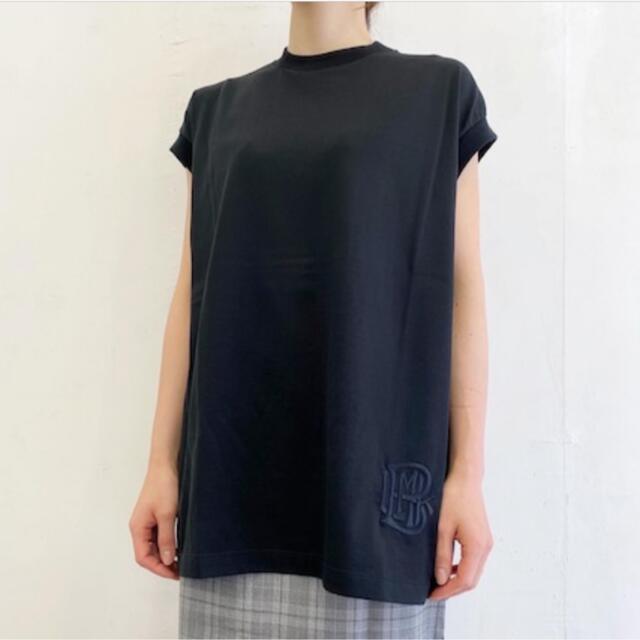 Drawer(ドゥロワー)のBLAMINK コットンクルーネック 刺繍 ノースリーブTシャツ レディースのトップス(Tシャツ(半袖/袖なし))の商品写真