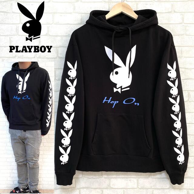 PLAYBOY(プレイボーイ)のPLAYBOY プレイボーイ フーディ パーカー ビッグロゴ プルオーバー メンズのトップス(パーカー)の商品写真