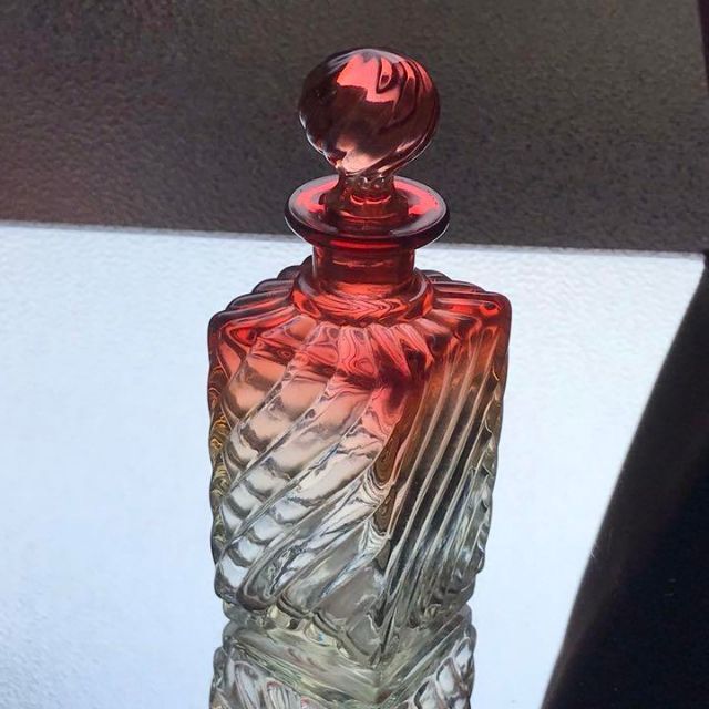 オールド バカラ バンブー 香水瓶 ローズピンク 薔薇色 小サイズ2種
