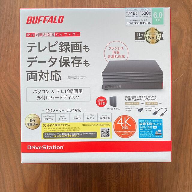 新品 BUFFALO HD-EDS6.0U3-BA 外付けHDD 6.0TB据え置きHDDインターフェース