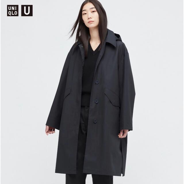 ✨美品✨ UNIQLO U フーデッドコート ブラック ユニクロ L 軽量