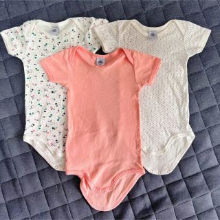 プチバトー(PETIT BATEAU)のプチバトー　肌着ロンパース　３枚組(肌着/下着)