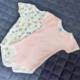 プチバトー(PETIT BATEAU)のプチバトー 肌着ロンパース 2枚組(肌着/下着)